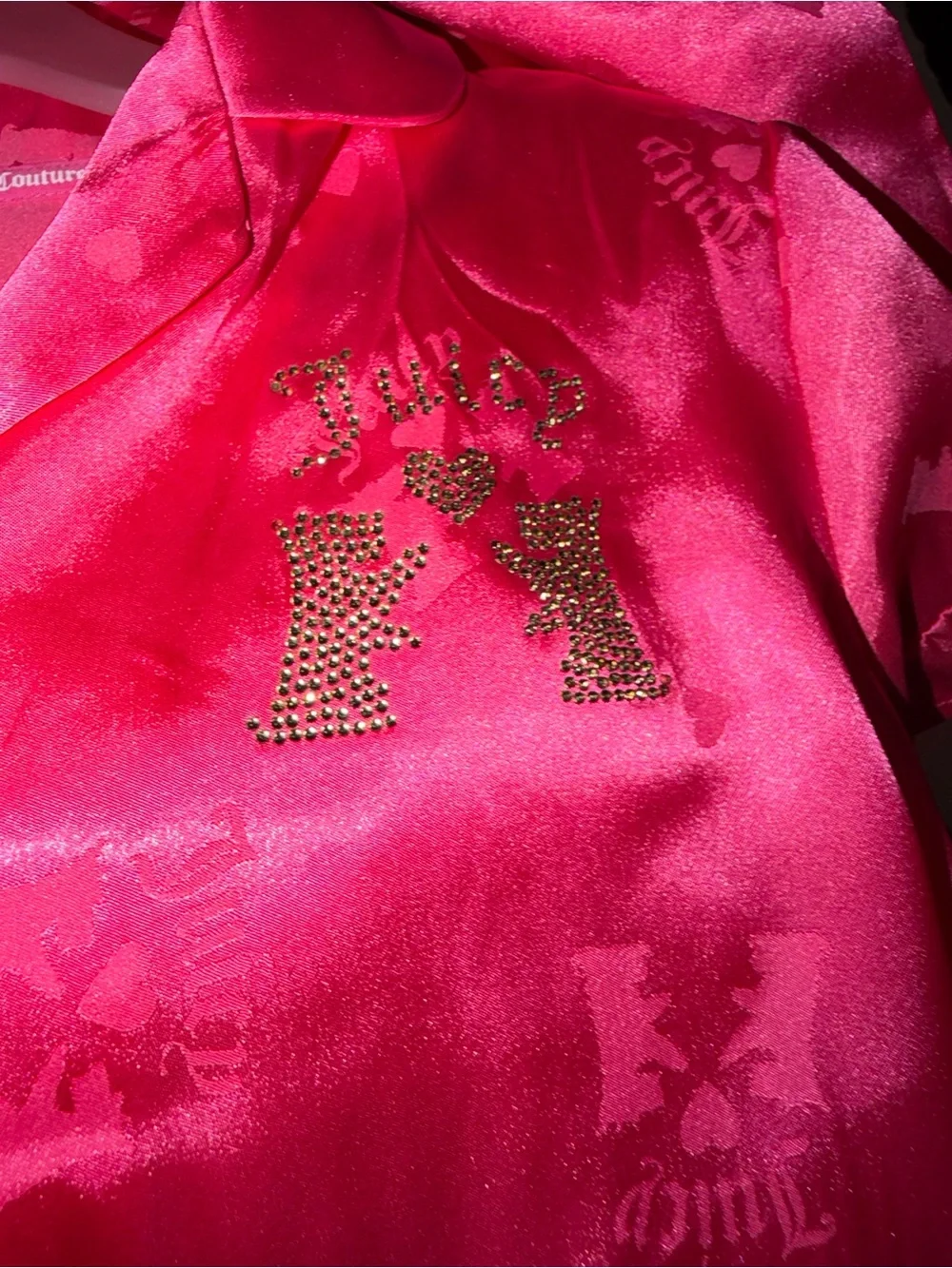 Girls Juicy Couture Hot Pink Satin Button-Up PJ set 7/8 NWT